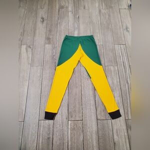 Hanna Andersson adult unisex 100% organic cotton green yellow Elf pajama pants L